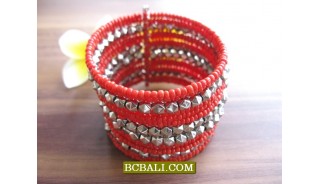 Bali Beads Cuff Bracelets Free Shipping Package